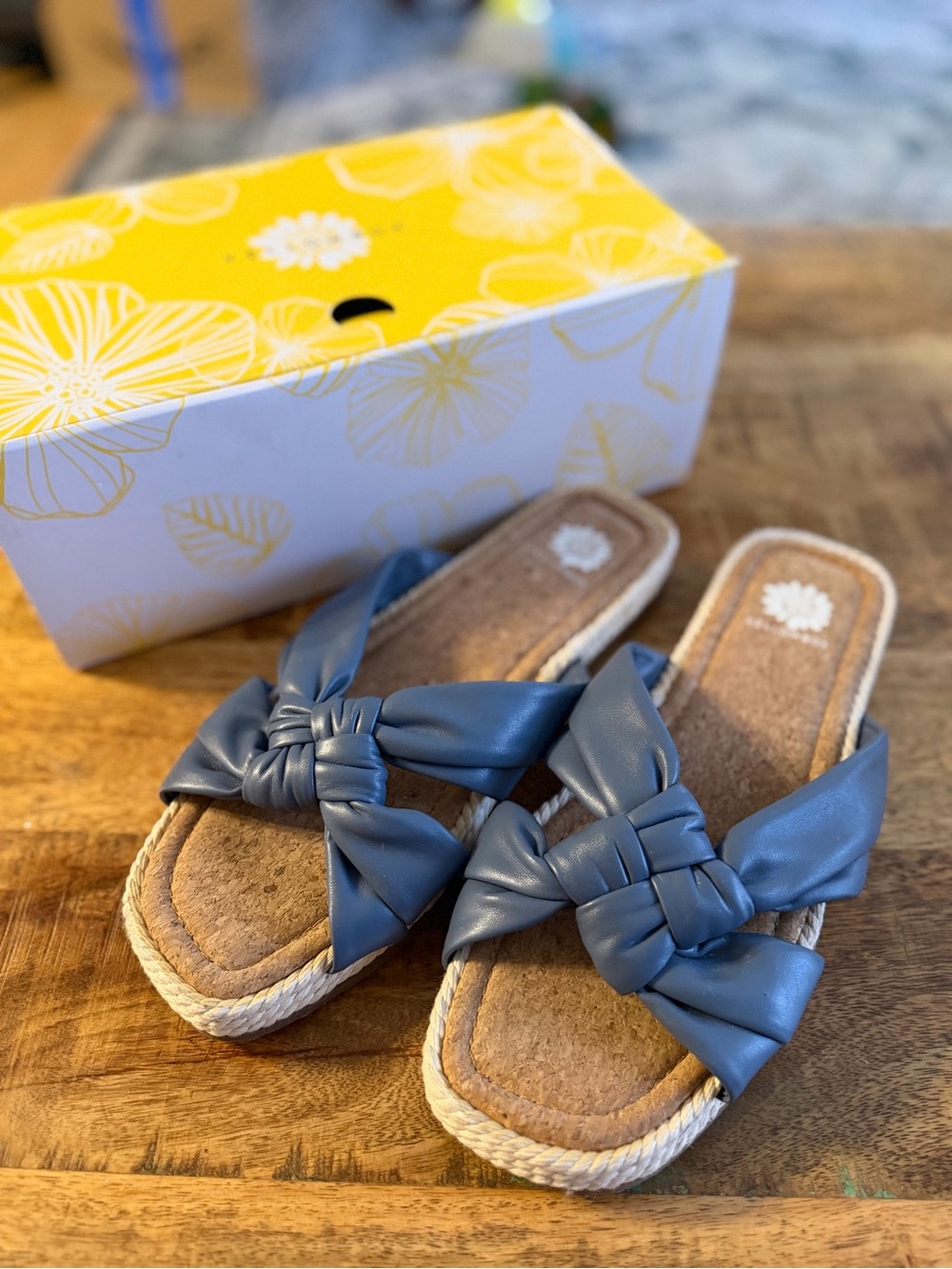 Yellow box sandals